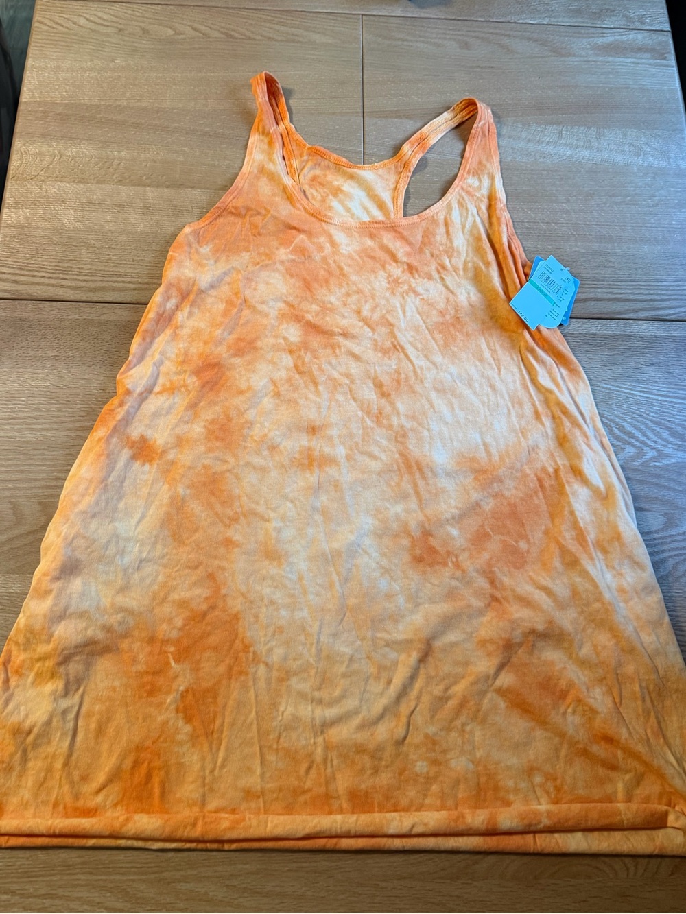 NWT BCA by Rebecca Virtue Orange Tie-Dye Tank Dress Swim Cover-Up L